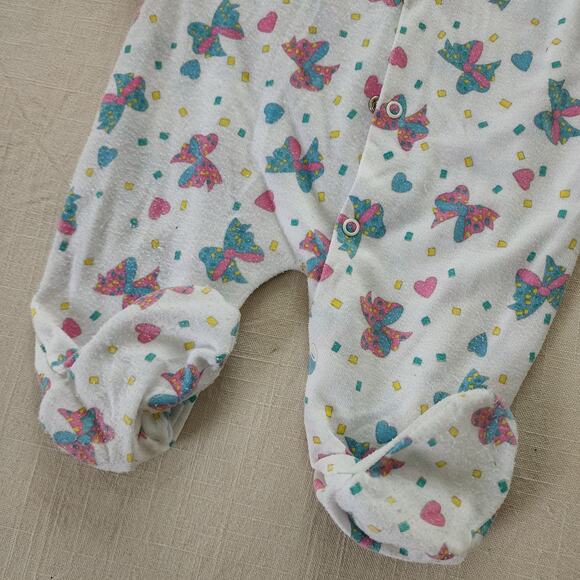 Vintage Bows Footed Pjs 3-6 months - Picture 5 of 8